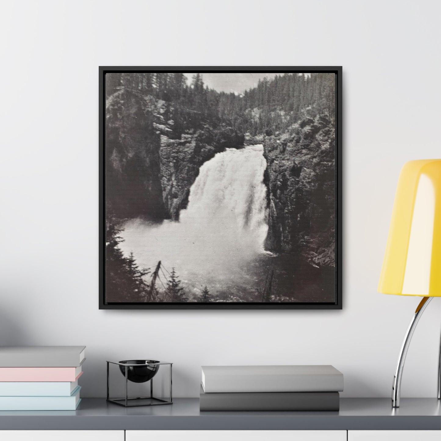 Upper Falls Yellowstone Gallery Canvas Wraps, Square Frame