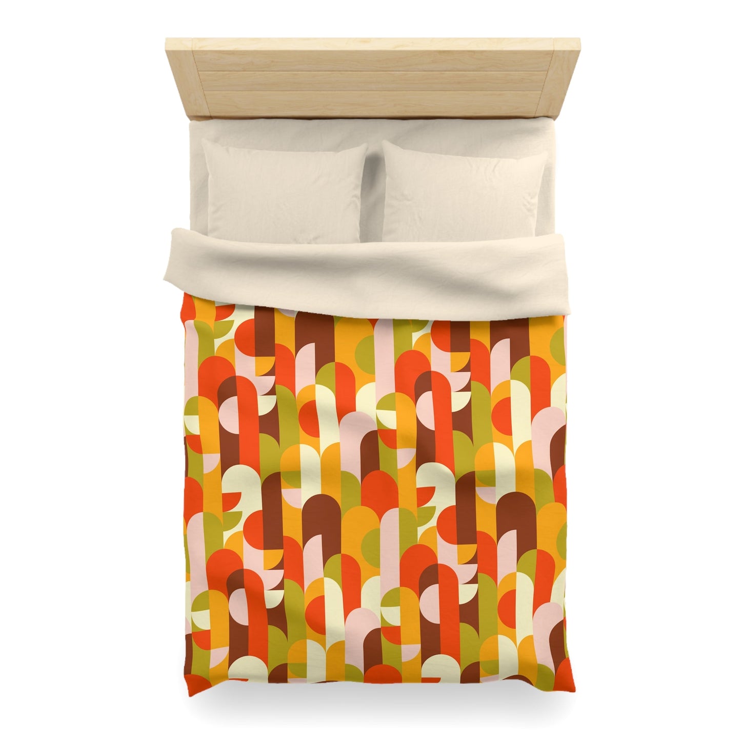 Vibrant Retro Microfiber Duvet Cover - Kia Day Design