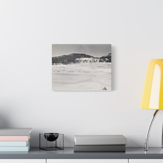 Mammoth Hot Springs Yellowstone Satin Canvas Stretched 14″ x 11″ (Horizontal) 1.5"