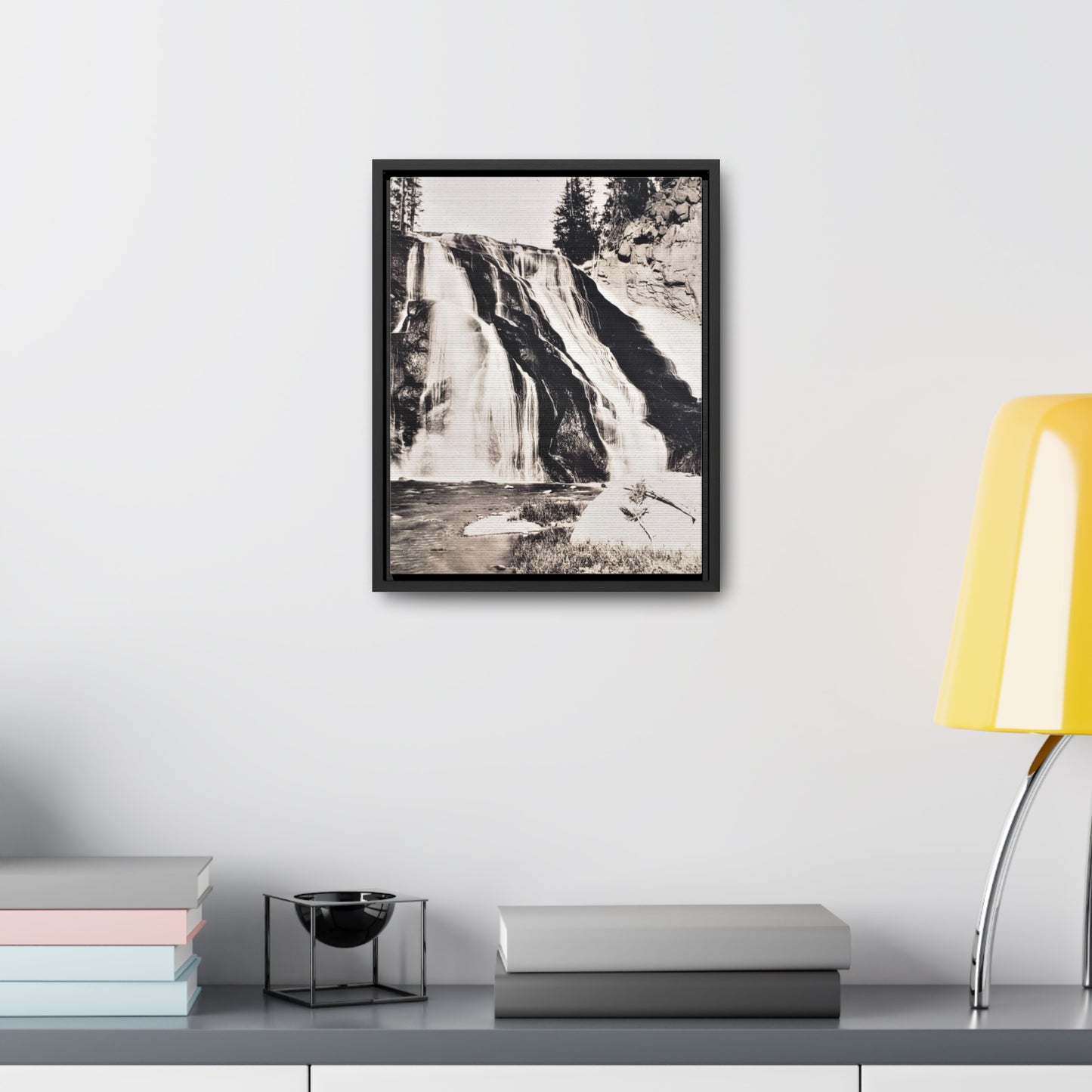 Gibbon Falls Yellowstone Gallery Canvas Wraps, Vertical Frame