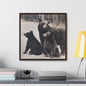 Yellowstone Black Bears Gallery Canvas Wraps Square Frame 20″ x 20″ Premium Gallery Wraps (1.25″) Walnut