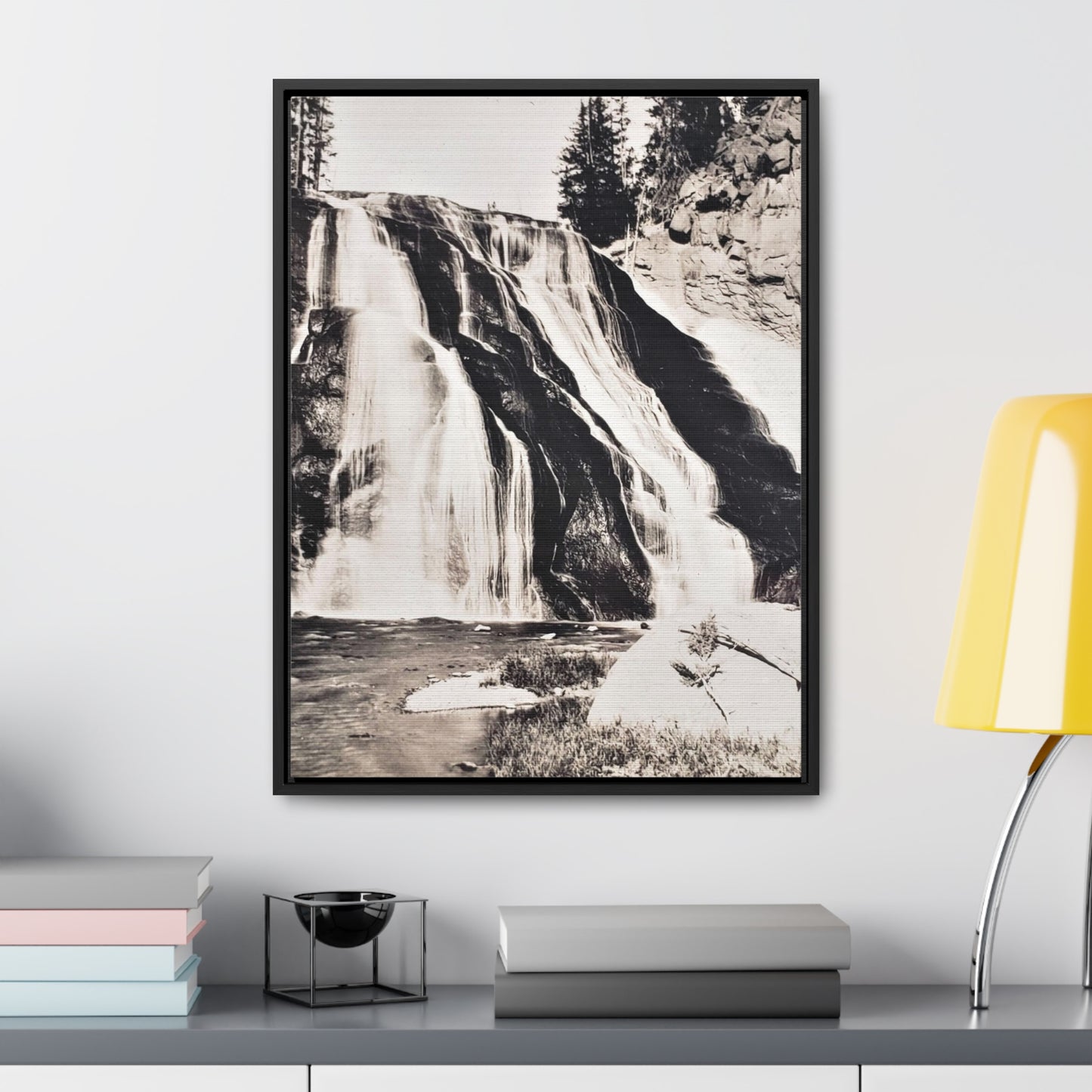 Gibbon Falls Yellowstone Gallery Canvas Wraps, Vertical Frame