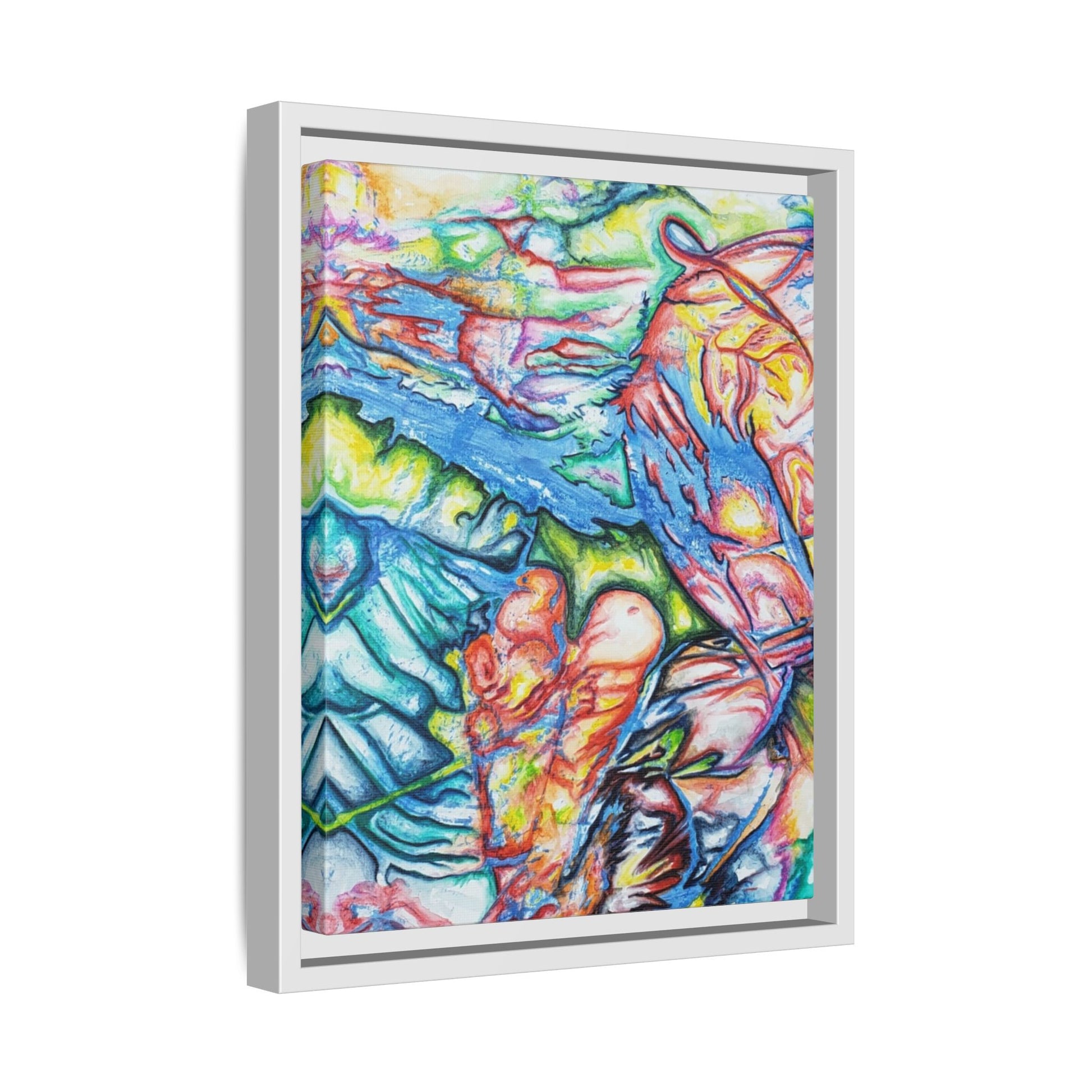 Multi-Color Abstract Framed Canvas Art Print - Kia Day Design