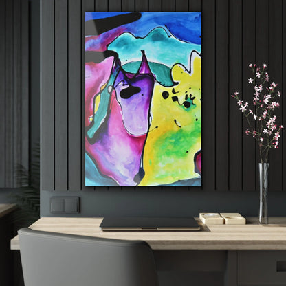 Cat Dog Acrylic Prints 24" x 36" (Vertical) Glossy