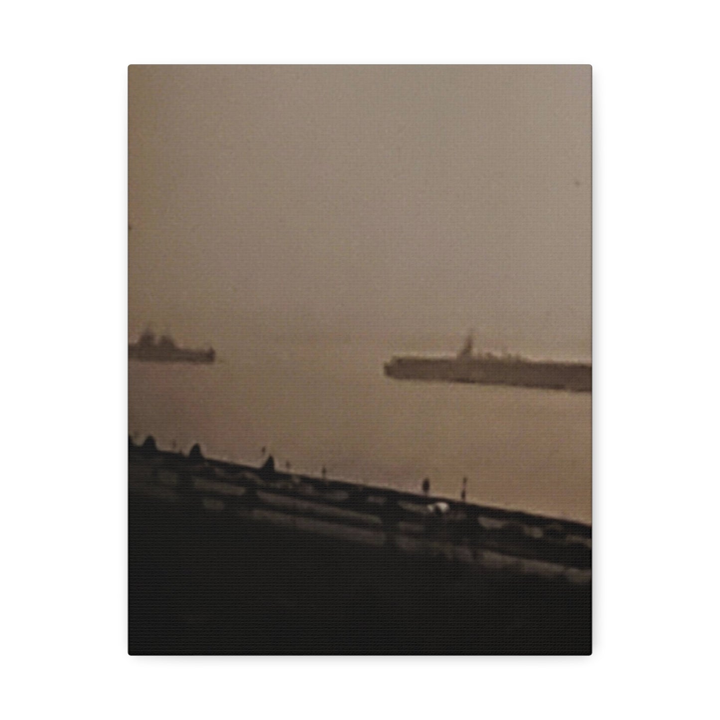 Navy Day New York Hudson River October 27th 1945 War Ships Stretched Canvas