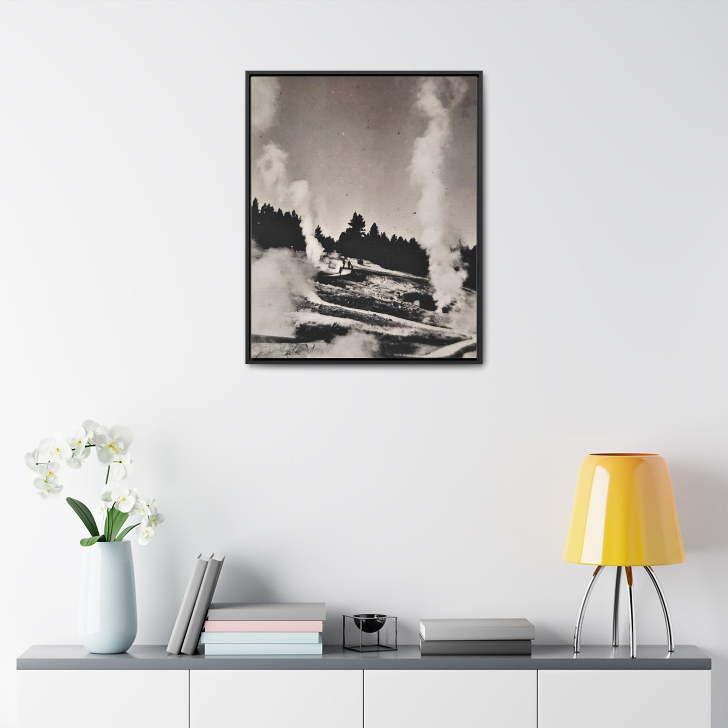 Norris Geyser Yellowstone Gallery Canvas Wraps, Vertical Frame