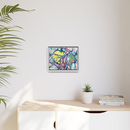 Alien Abstract Colorful Framed Canvas Art - Kia Day Design