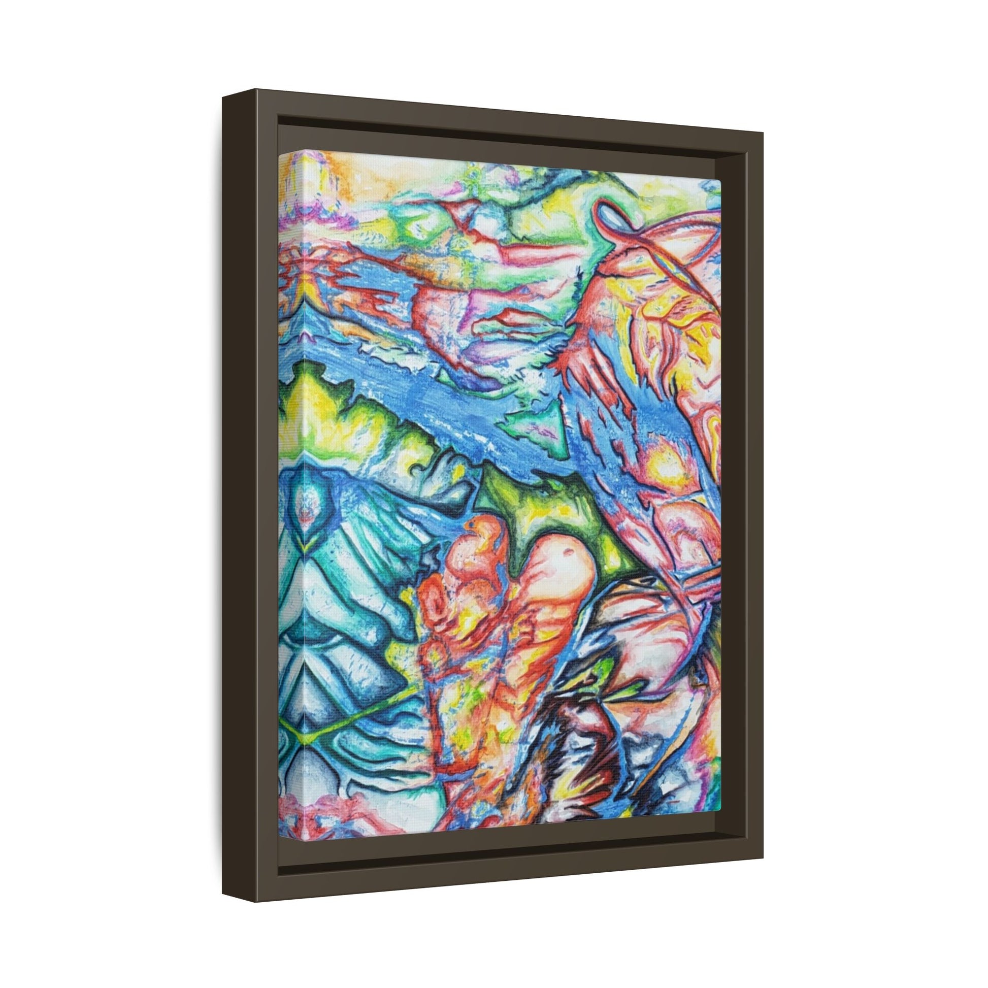 Multi-Color Abstract Framed Canvas Art Print - Kia Day Design