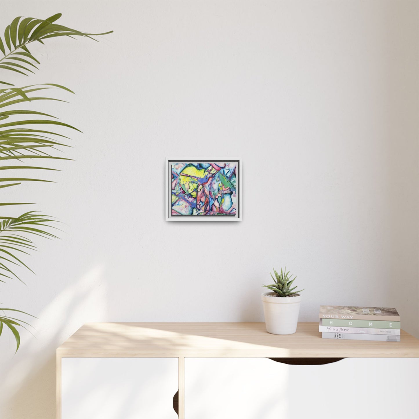 Alien Abstract Colorful Framed Canvas Art - Kia Day Design