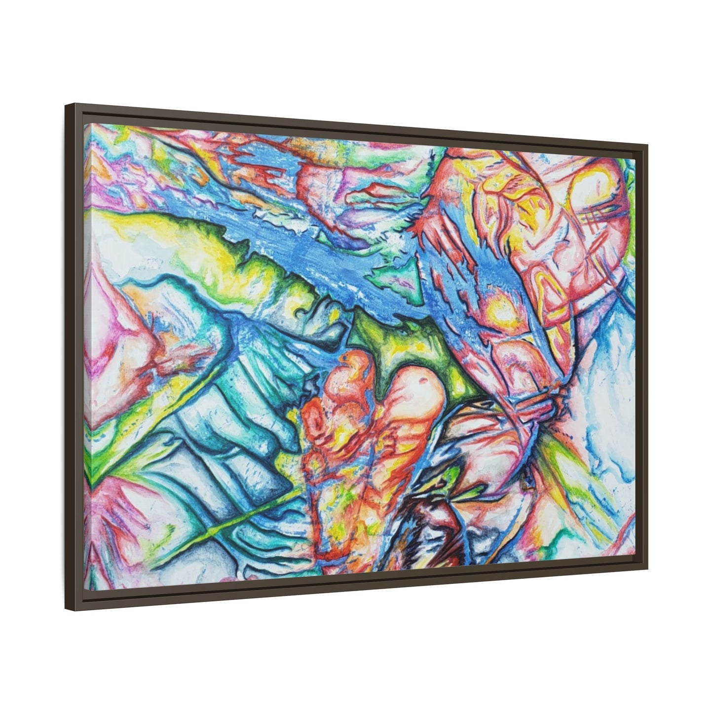 Multi-Color Abstract Framed Canvas Art Print - Kia Day Design