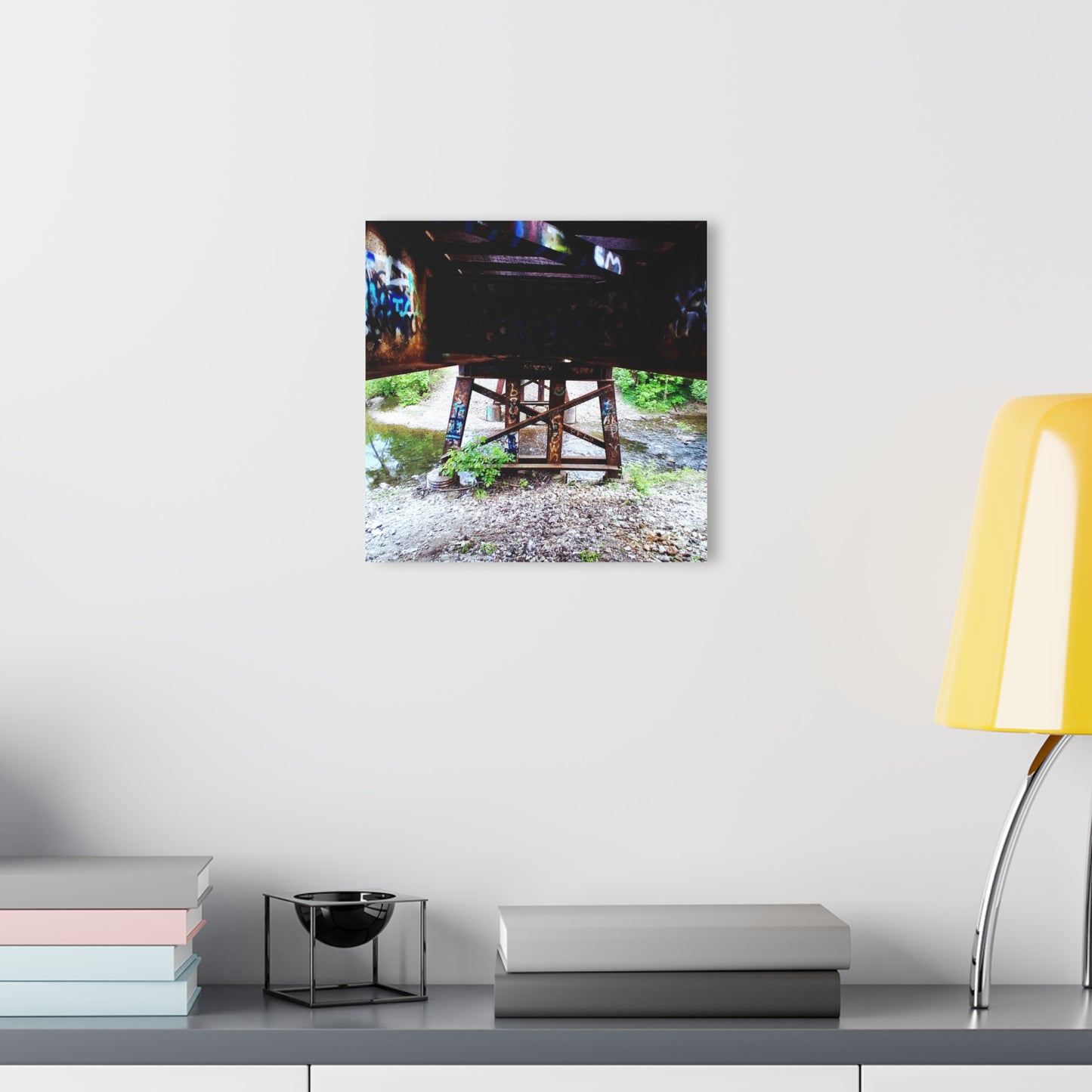 Urban Bridge Acrylic Print French Cleat Hanging - - Home Decor