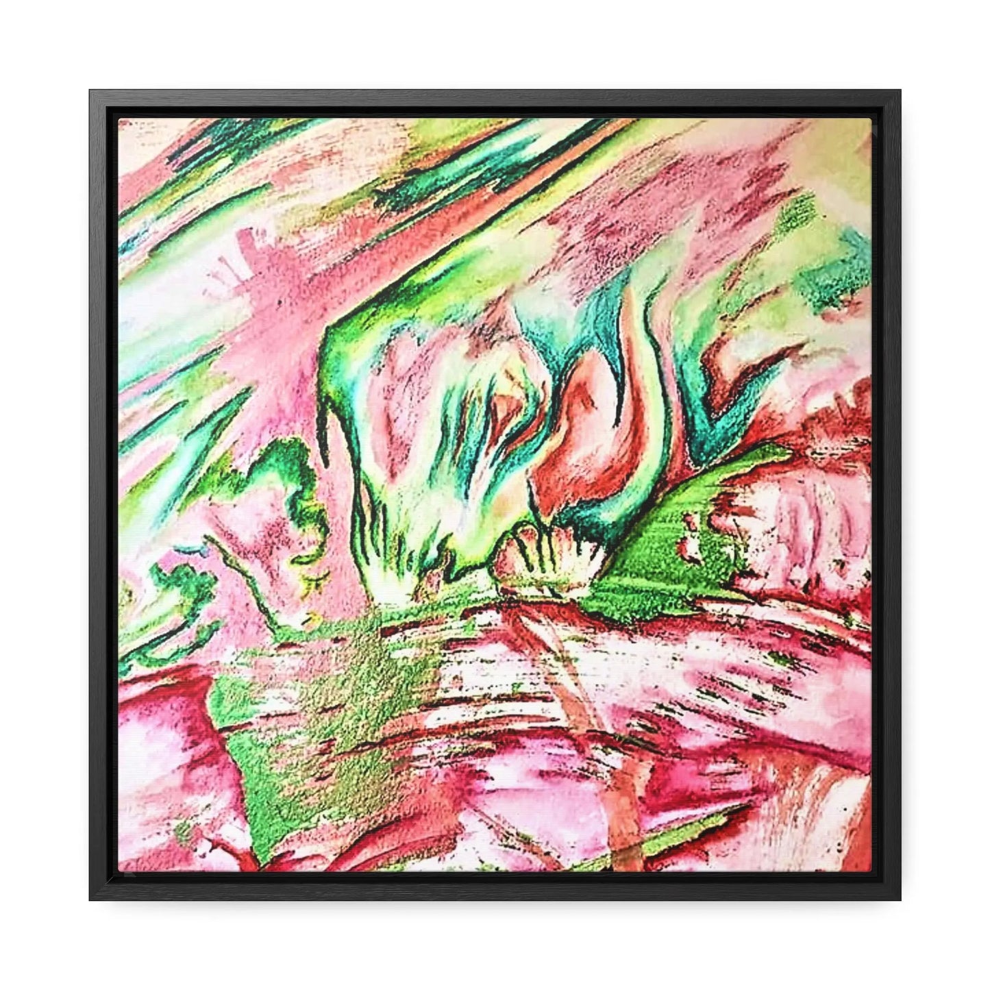 Pink Forest Gallery Canvas Wraps, Square Frame 16″ x 16″ Premium Gallery Wraps (1.25″)