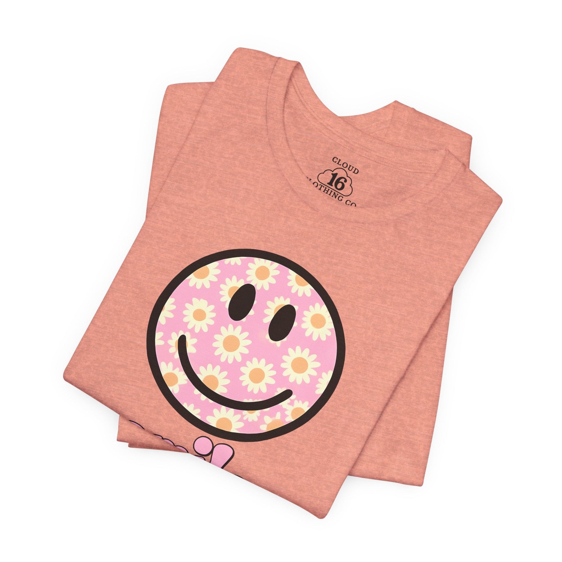 Smile Floral Womens T-Shirt - Positive Vibes Tee- Cloud 16 Clothing Co.- {{Product type}}
