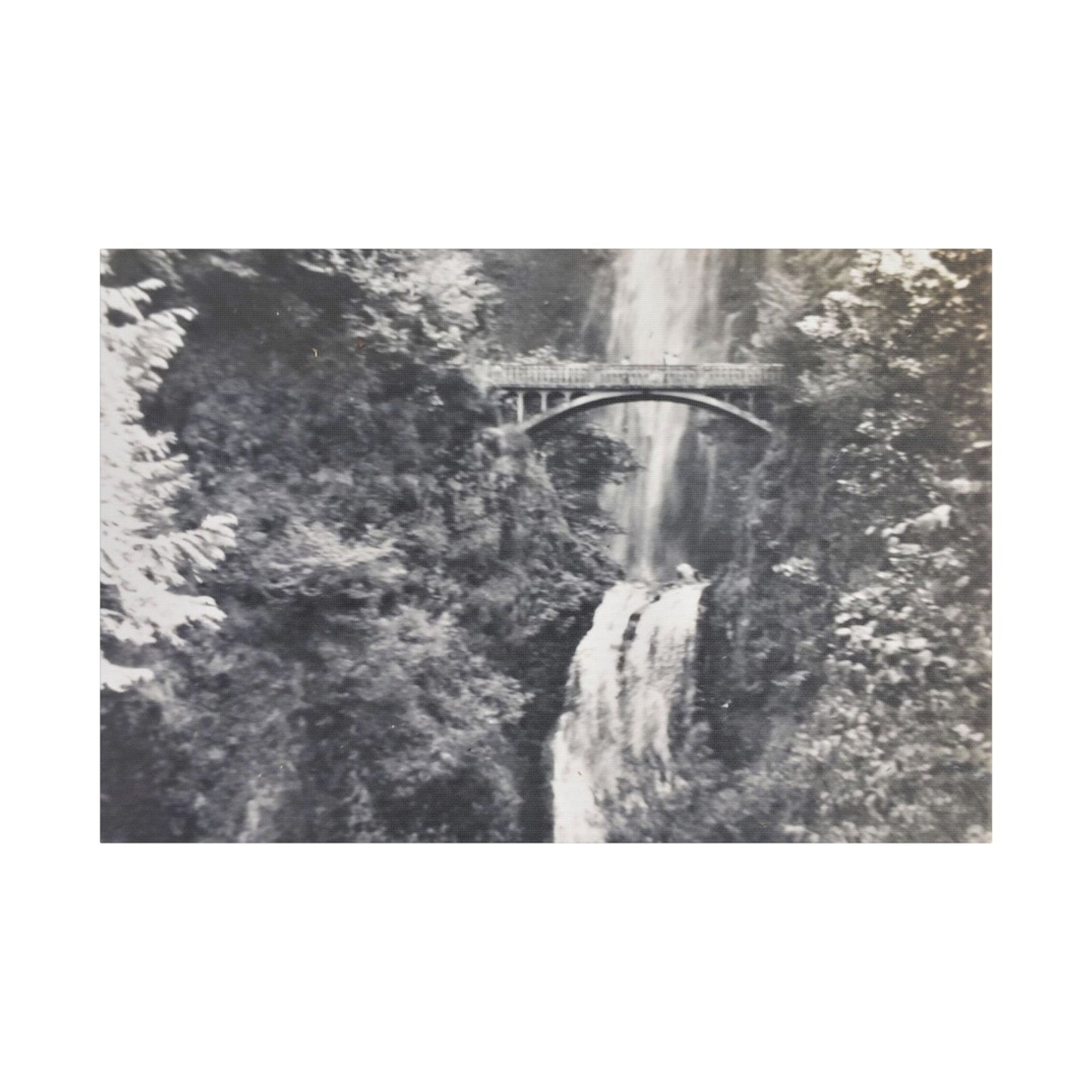 Multnomah Falls Oregon Satin Canvas, Stretched