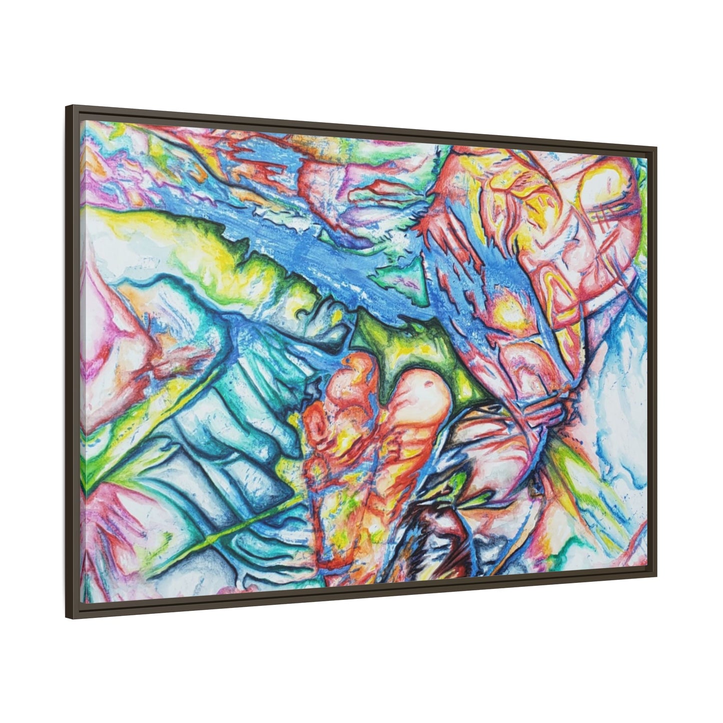 Multi-Color Abstract Framed Canvas Art Print - Kia Day Design
