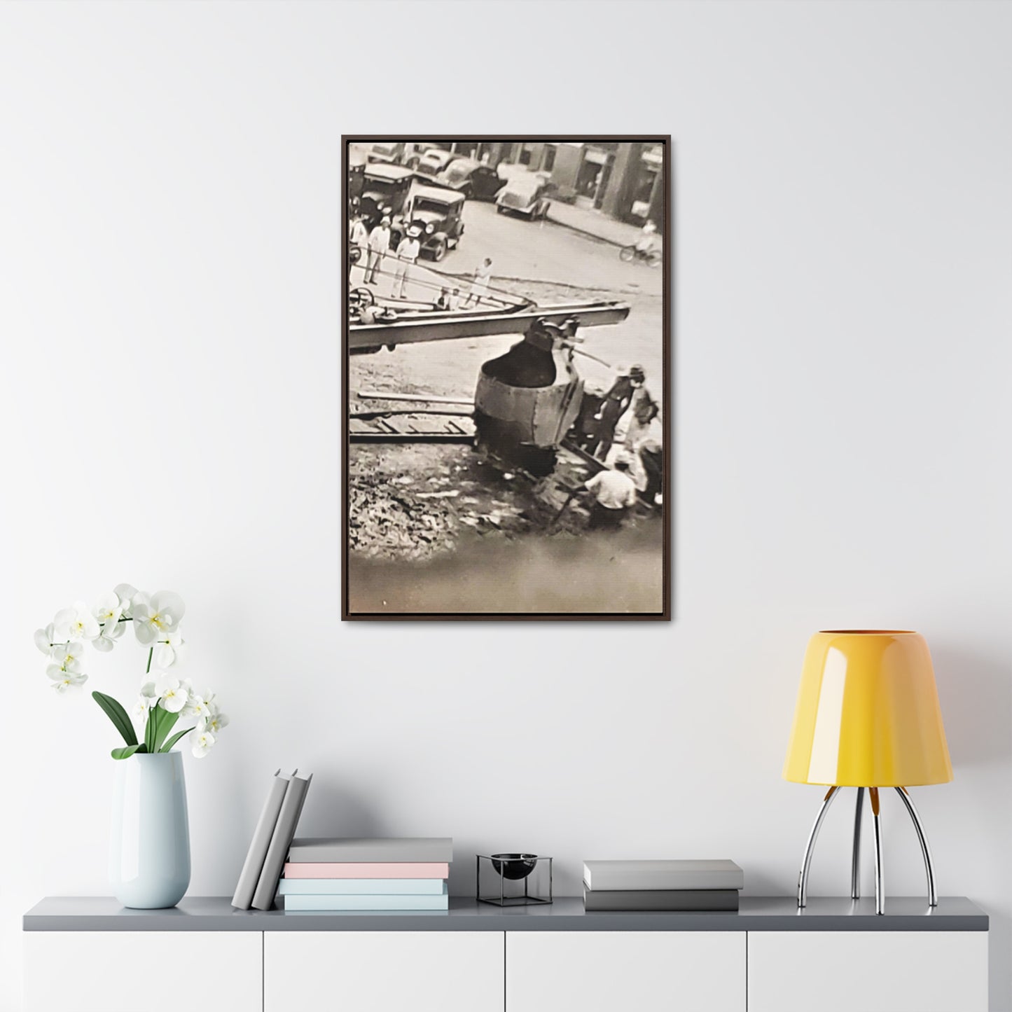 Concrete Worker Gallery Canvas Wraps, Vertical Frame