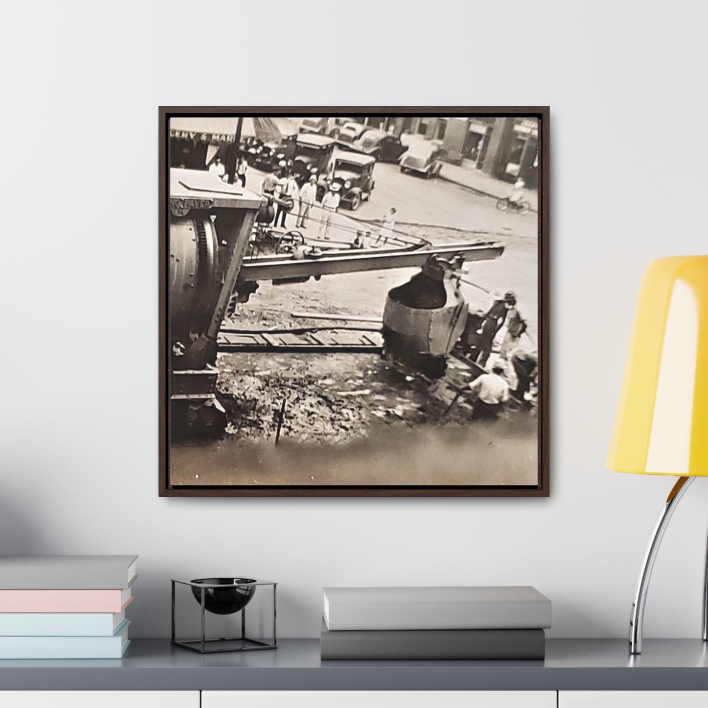 Concrete Worker Gallery Canvas Wraps, Square Frame