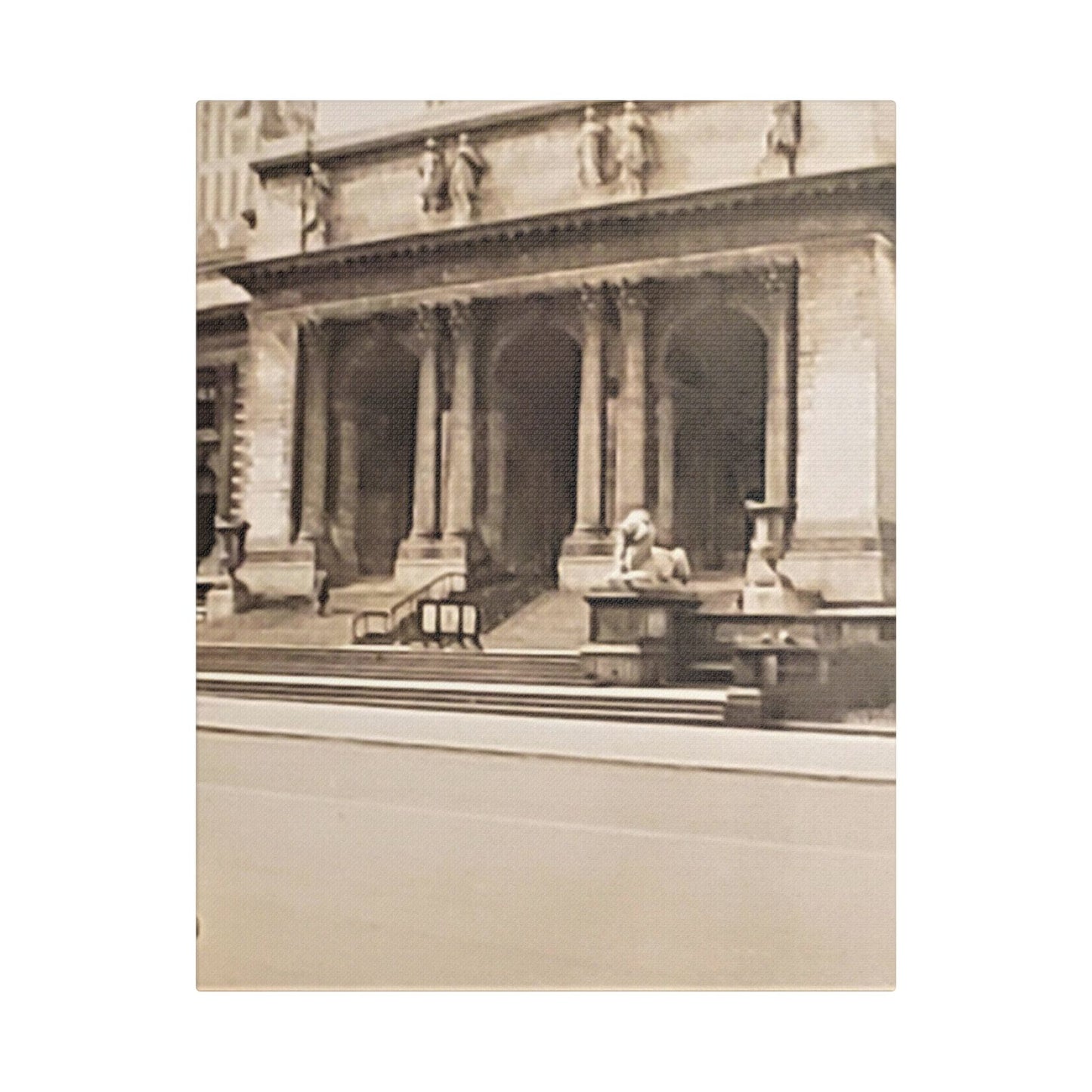 New York Public Library Satin Canvas, Stretched