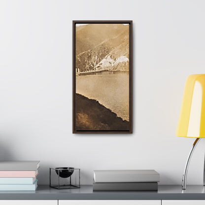 Morris Dam Lake Gallery Canvas Wraps Vertical Frame 10″ x 20″ 1.25" Walnut
