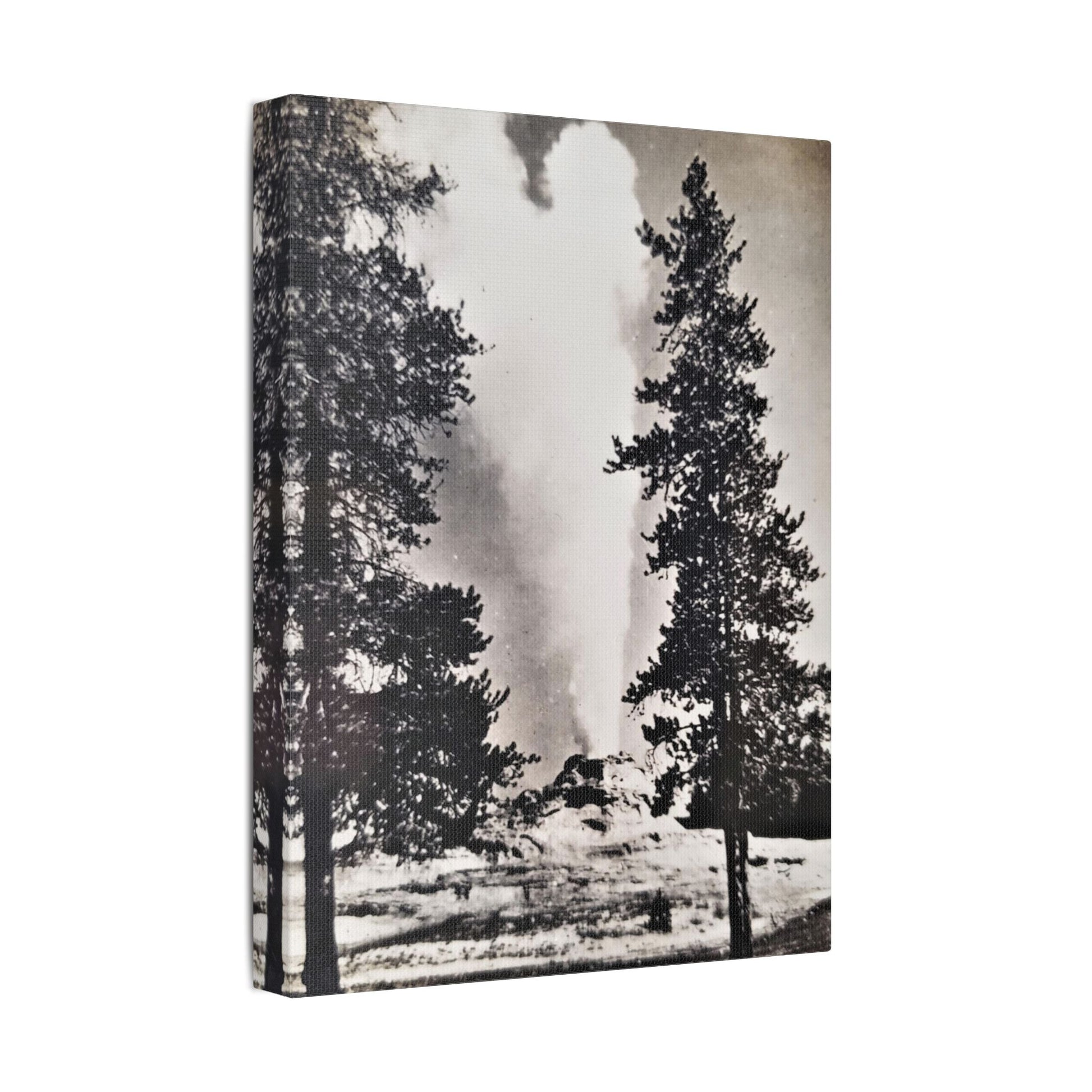 Castle Geyser Yellowstone Satin Canvas Stretched