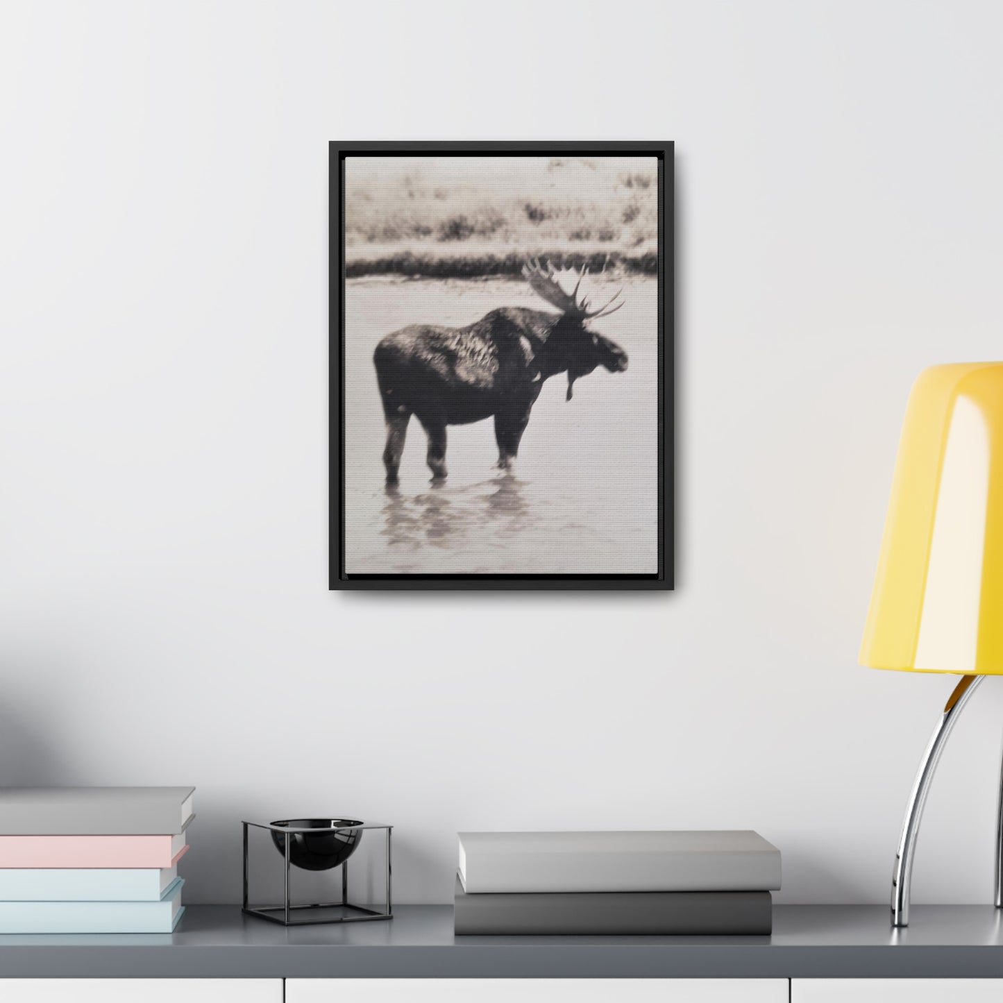 Yellowstone Bull Moose Gallery Canvas Wraps, Vertical Frame