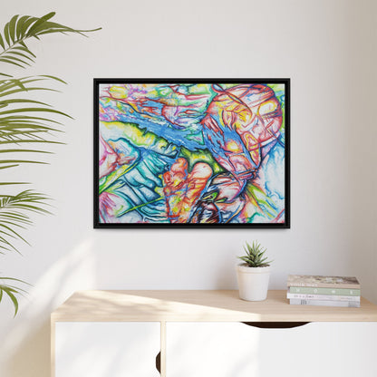 Multi-Color Abstract Framed Canvas Art Print - Kia Day Design