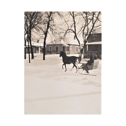 Carriage Ride Satin Canvas Stretched 12″ x 16″ (Vertical) 1.5"