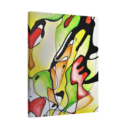 Red Mushroom Satin Canvas Stretched