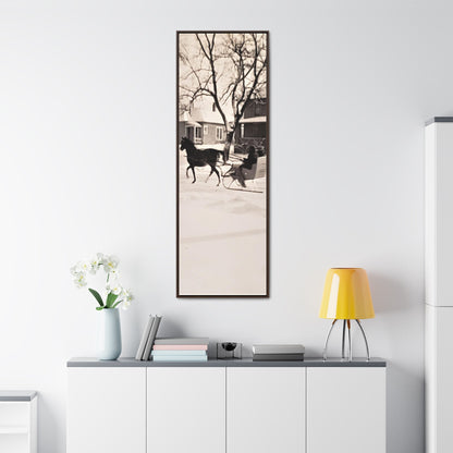 Carriage Ride Gallery Canvas Wraps Vertical Frame 20″ x 60″ Premium Gallery Wraps (1.25″) Walnut
