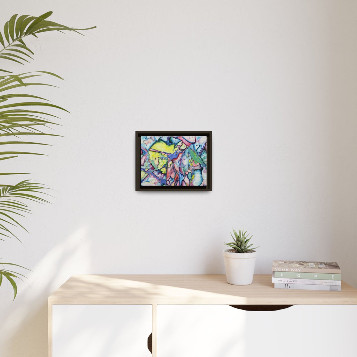Alien Abstract Colorful Framed Canvas Art - Kia Day Design