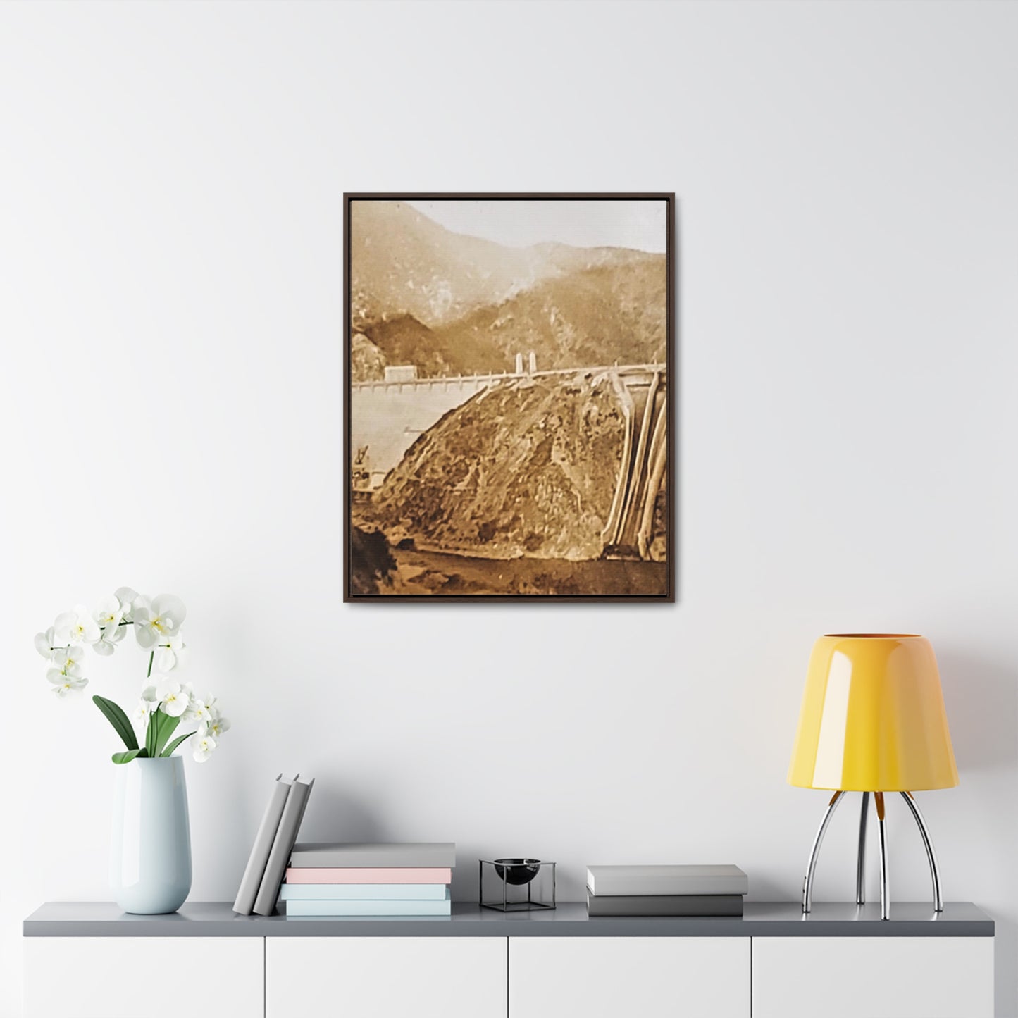 Back View Morris Dam Spillway Gallery Canvas Wraps, Vertical Frame