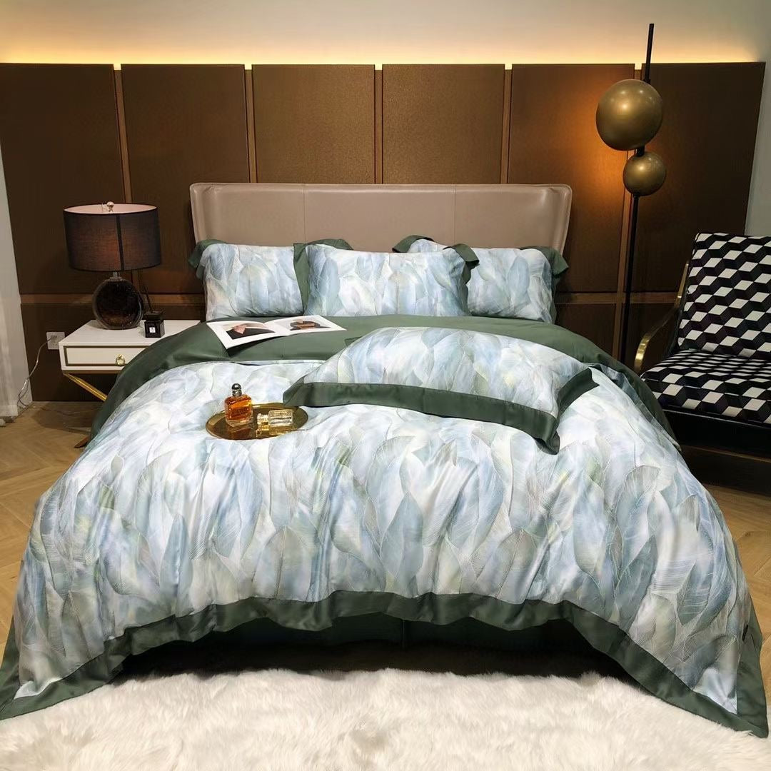 New Luxury Flower Floral Design Lyocell 60s Home Bedding Set