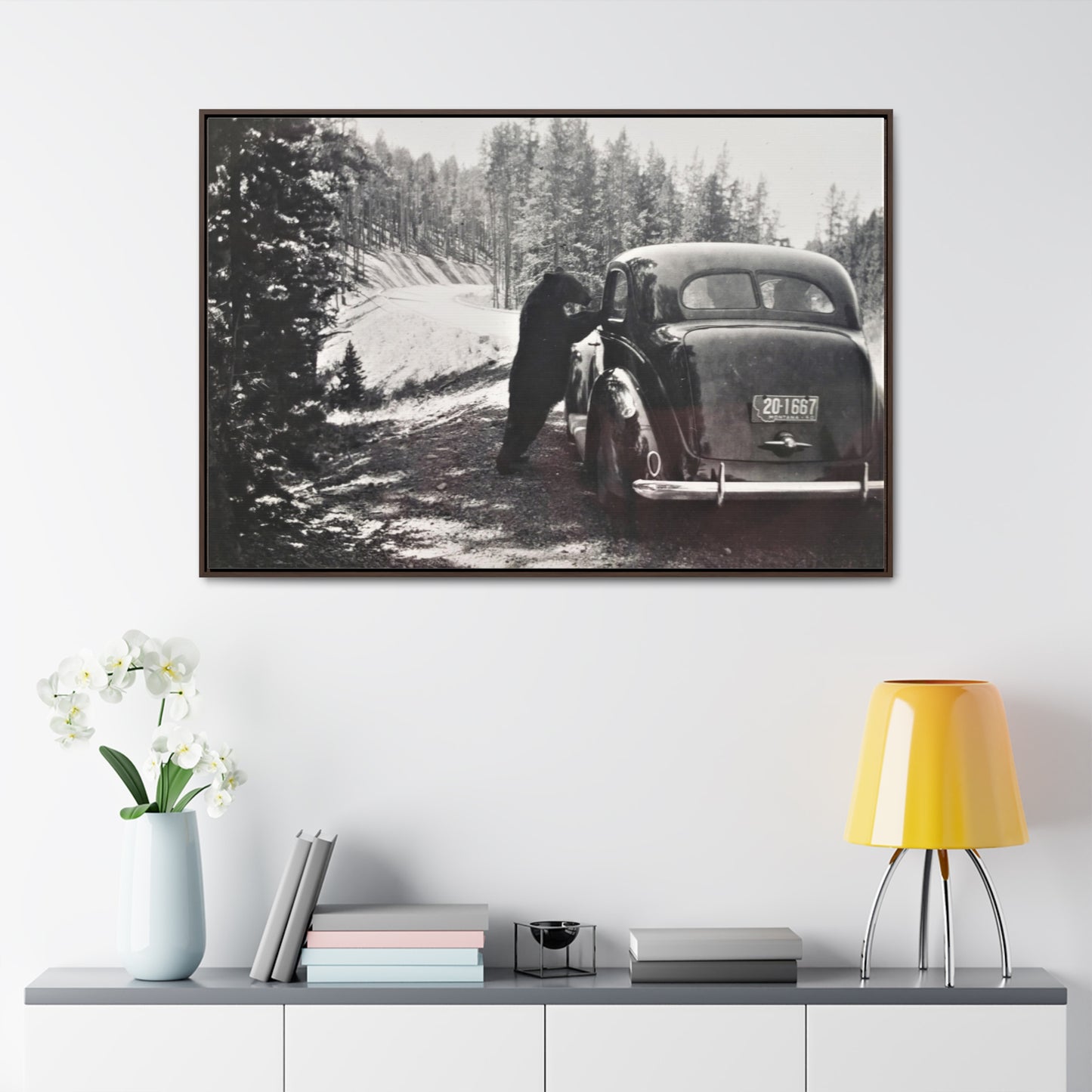 Yellowstone Bear Car Gallery Canvas Wraps, Horizontal Frame