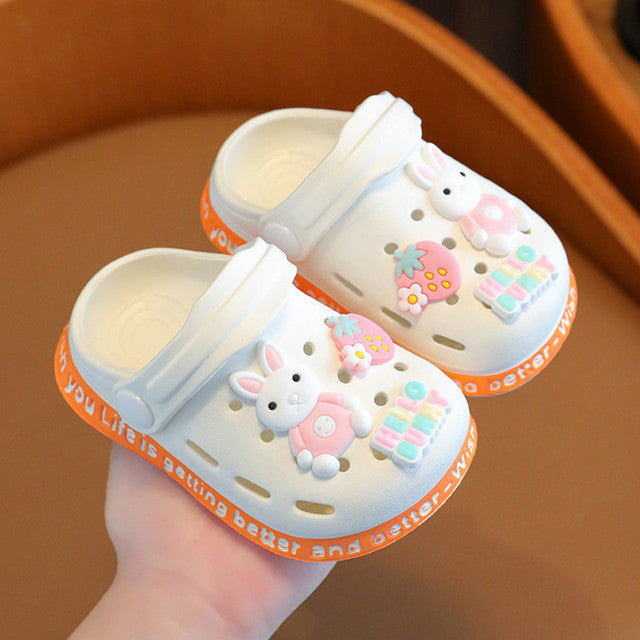 Pink Bunny Kids Slippers - White 18(Insole 12 cm) - sandals