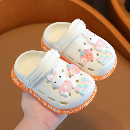 Pink Bunny Kids Slippers - White 18(Insole 12 cm) - sandals