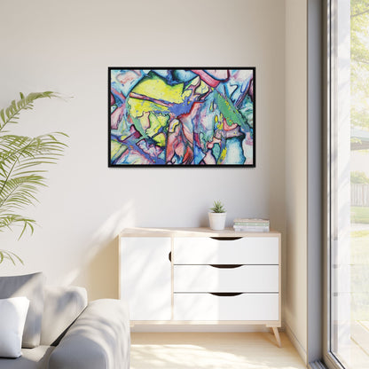 Alien Abstract Colorful Framed Canvas Art - Kia Day Design