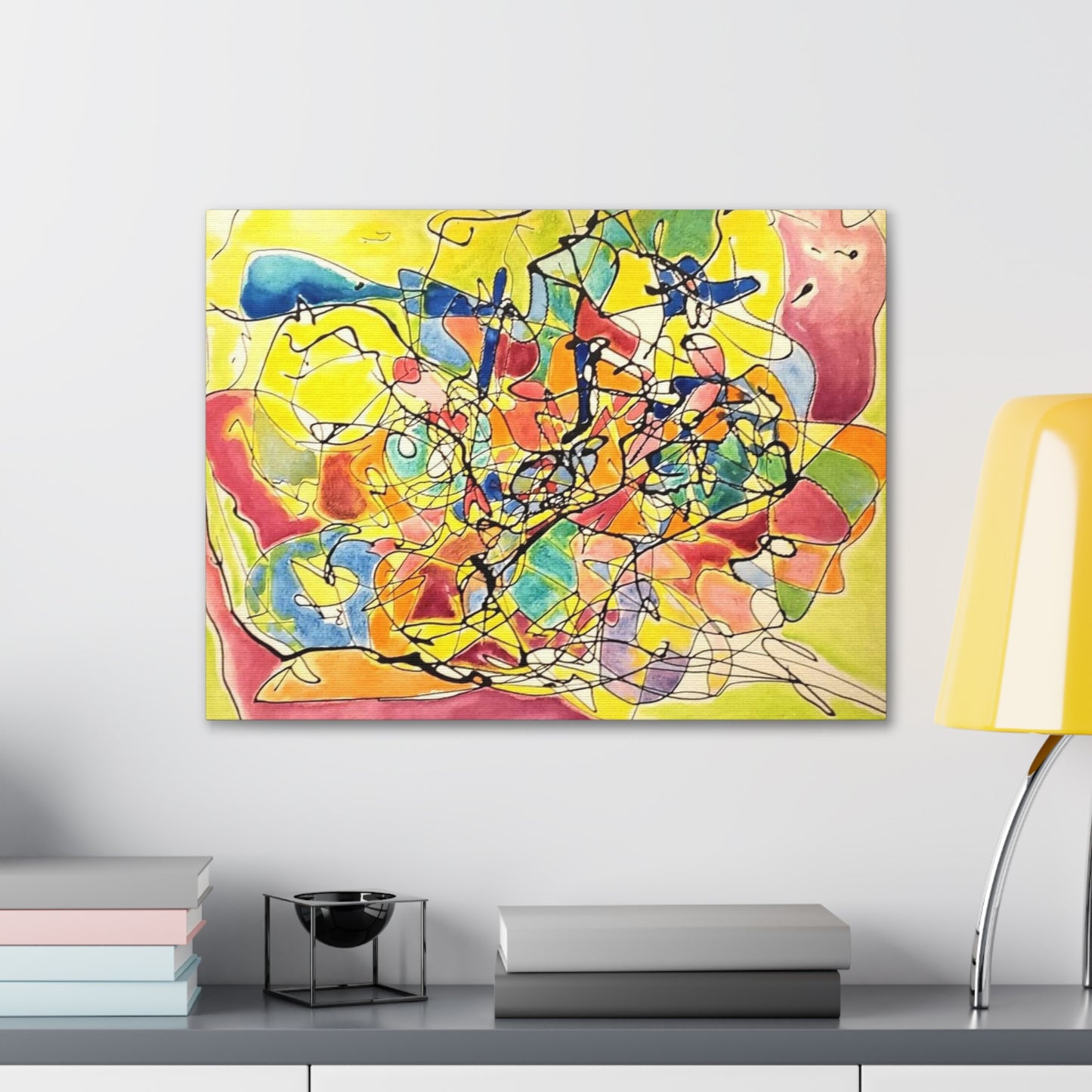 Yellow Abstract Canvas Gallery Wraps 24″ x 18″ 1.25"