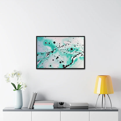 Teal Burst Gallery Canvas Wraps, Horizontal Frame