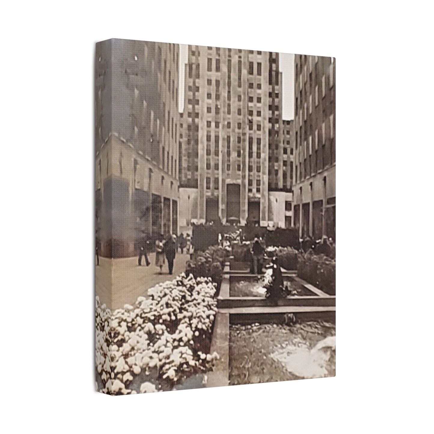 Rockefeller Plaza Satin Canvas, Stretched