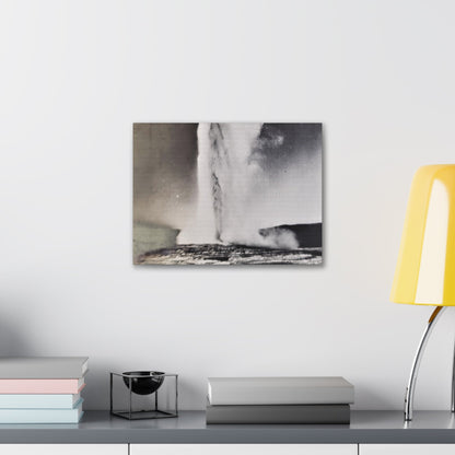 Old Faithful Geyser Yellowstone Canvas Gallery Wraps 16″ x 12″ 1.25"