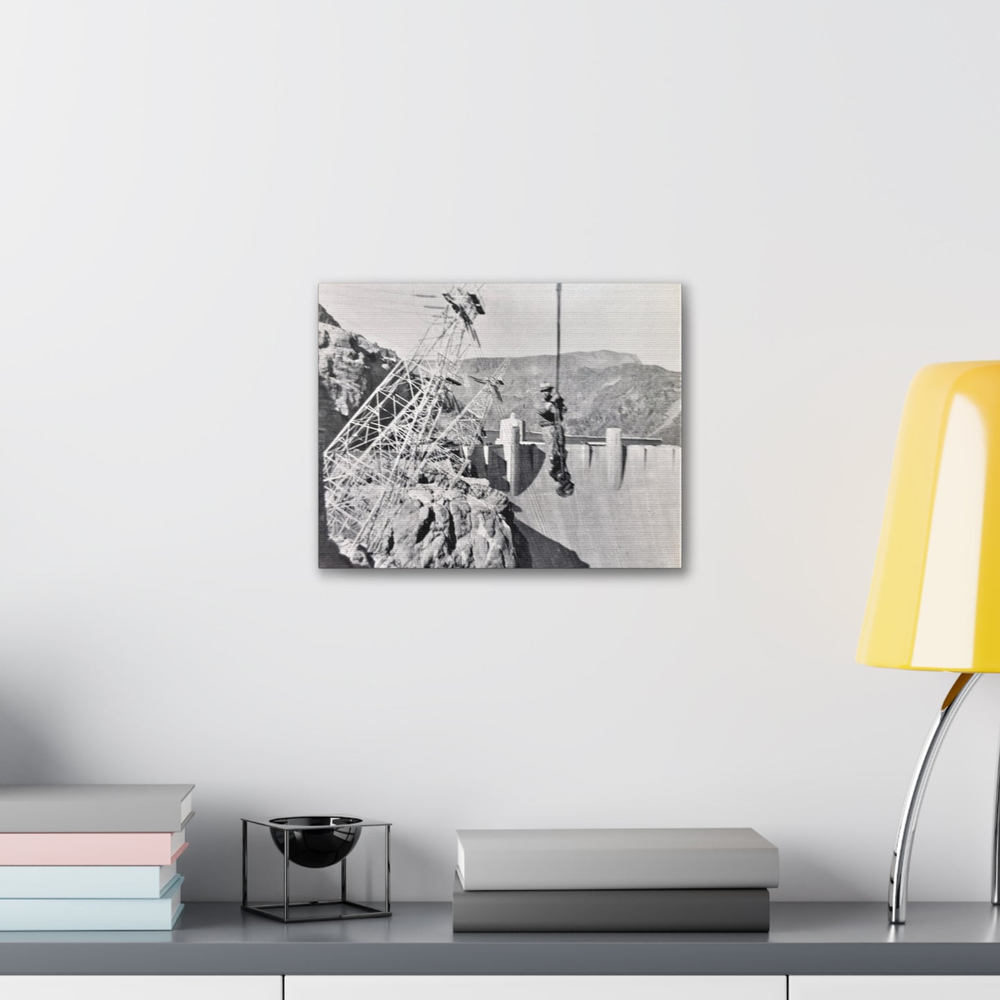 Suspended Boulder Dam Worker Canvas Gallery Wraps