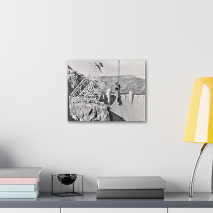 Suspended Boulder Dam Worker Canvas Gallery Wraps 14″ x 11″ 1.25"