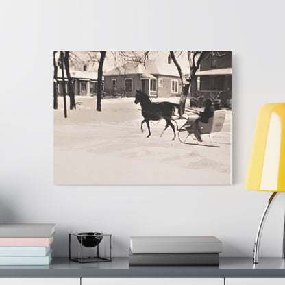 Carriage Ride Satin Canvas Stretched