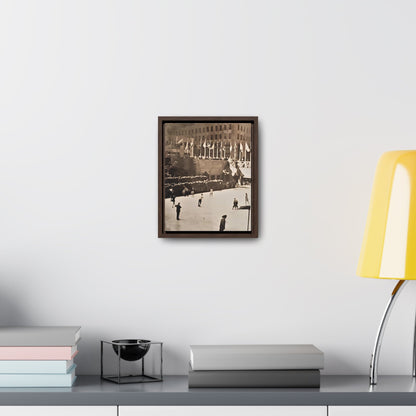Rockefeller Plaza Easter 1945 Gallery Canvas Wraps Vertical Frame 8″ x 10″ 1.25" Walnut