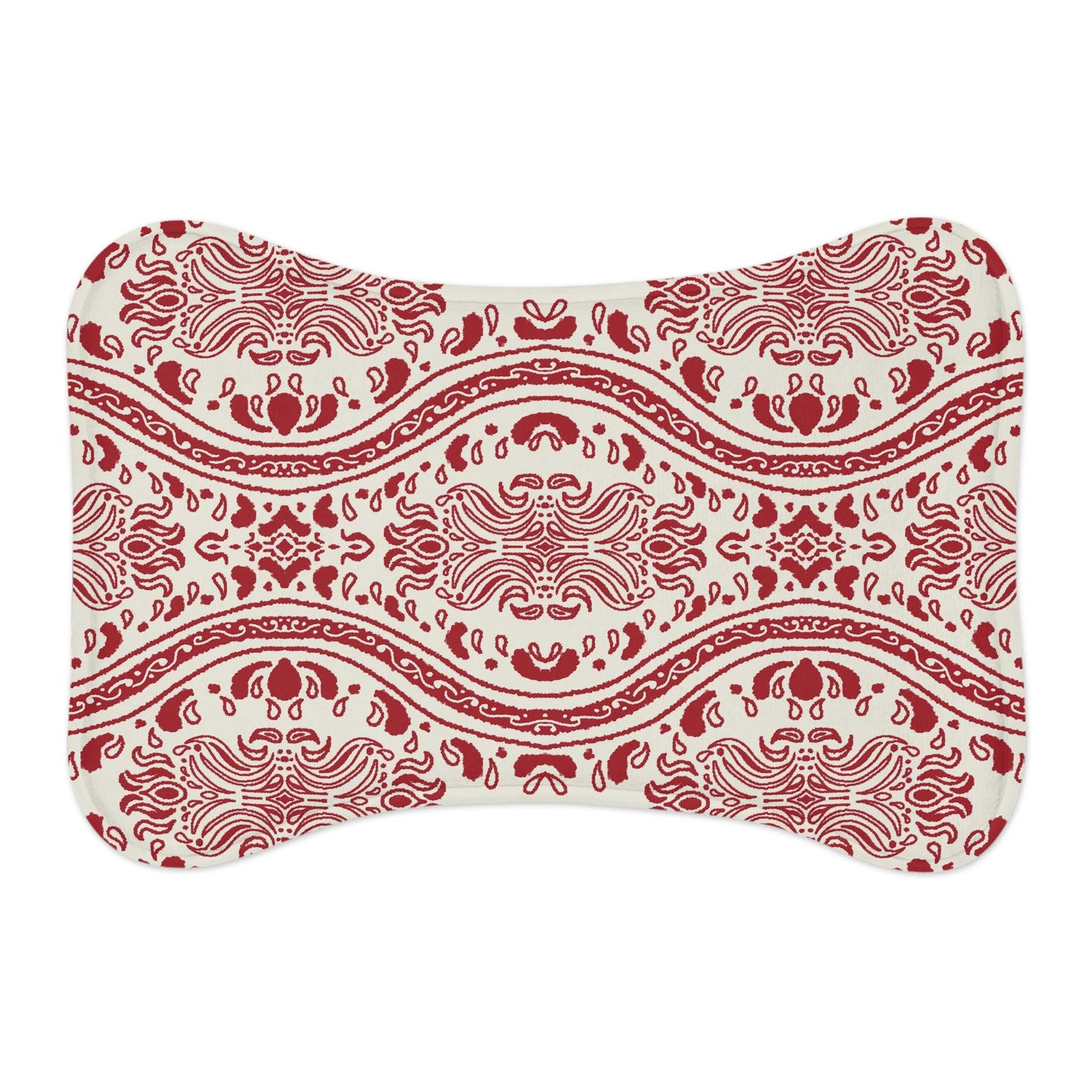 Red and Cream Pet Feeding Mats