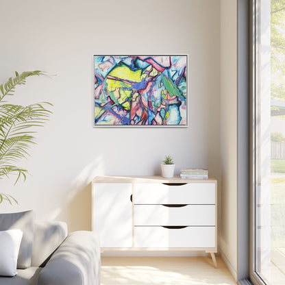 Alien Abstract Colorful Framed Canvas Art - Kia Day Design