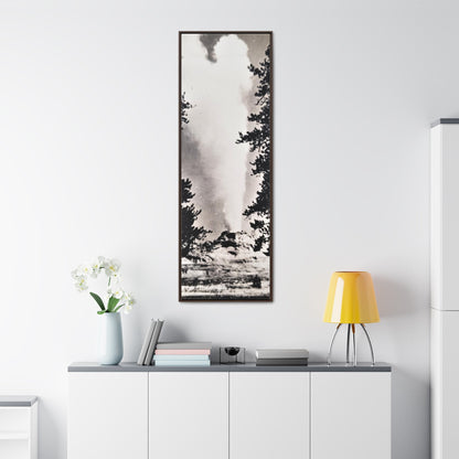 Castle Geyser Yellowstone Gallery Canvas Wraps Vertical Frame 20″ x 60″ Premium Gallery Wraps (1.25″) Walnut