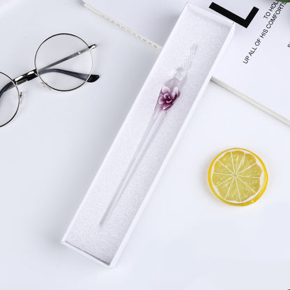 Artisan Glass Pen & Gold Ink Collection - Pink - glass pen