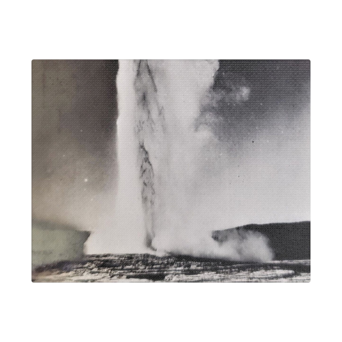 Old Faithful Geyser Yellowstone Satin Canvas, Stretched