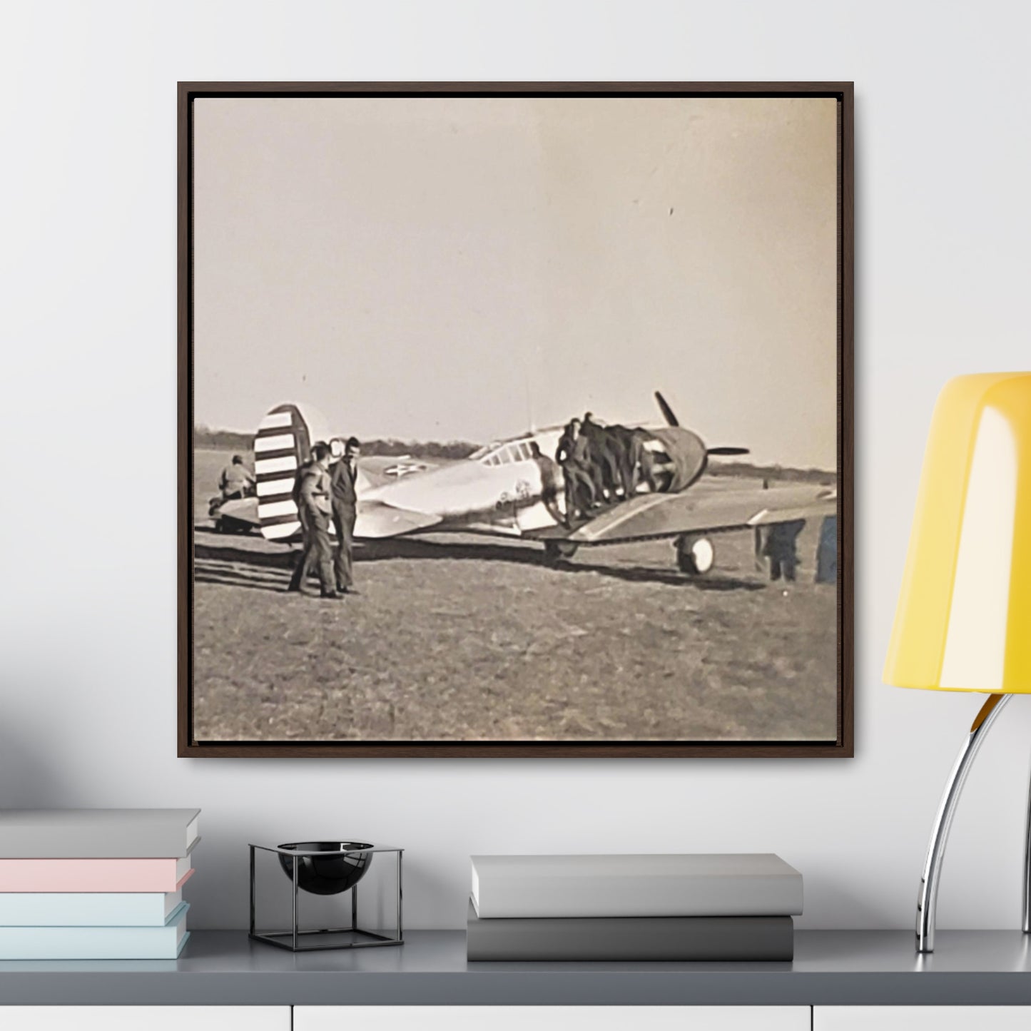 Army Pursuit Plane Ames Airport 1939 Gallery Canvas Wraps, Square Frame